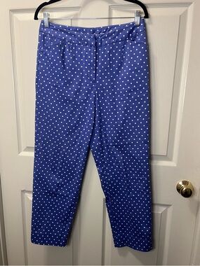 Appleseed’s Women’s Periwinkle Polka Dot Slim fit Ankle Pant. Size 8. Classic